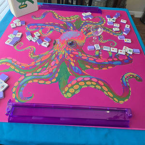 Tapis de table de mahjong personnalisé à motif pieuvre, 31,5 pouces, en caoutchouc épais, imperméable et antidérapant, protection de table pour salle de jeux - Product Image 4