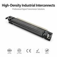 90 °   Conector D-SUB Hembra Serie 57BR de Ángulo Recto HD con Soporte Z Integrado Remachado y Orificios de Montaje Planos para Control Industrial
