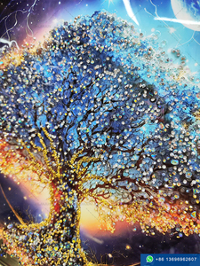 Màu Xanh Biển bức tranh sơn dầu trừu tượng tường trang trí hiện đại màu xanh đậm dòng chảy nghệ thuật sơn dầu trên vải Áp phích và in nghệ thuật PIC - Product Image 4