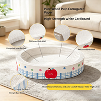 Lit-griffoir pour chat en carton ondulé blanc haute densité, durable, anti-déchirure, style épuré, pour vente en gros et dropshipping