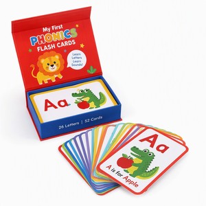 Cartes flash de phonétique personnalisées imprimées, service d'impression de jeux de cartes d'<span class=keywords><strong>alphabet</strong></span> et de sons OEM pour les éditeurs éducatifs - Product Image 1
