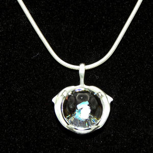 Collana con cavo liscio in argento Sterling 925 con ciondolo in cristallo e delfino - Product Image 4