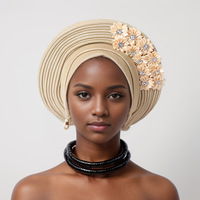 Voile musulman personnalisé en gros, grand turban, bonnet pour femme, ethnique africain, respirant, pour fête et mariage