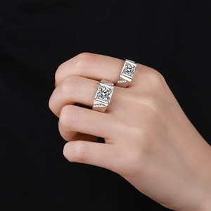2Carat New Model 925 Sterling <b>Silver</b> Moissanite <b>Ring</b> Luxury Jewelry Engagement <b>Ring</b> <b>for</b> <b>Men</b> - Product Image 2