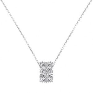 Dylam Baguette <b>Rings</b> Pendant <b>Necklaces</b> Rhodium 14K Gold Plated Waterproof S925 Silver 5A Zirconia Jewel <b>Necklace</b> for Women Daily - Product Image 1