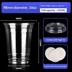 Vaso Desechable para Té con Leche, Calibre 98, 700 ml, Alta Transparencia, para Bebidas Frías y Cerveza, Popular en Redes Sociales, con Logotipo Personalizable - Product Image 2