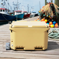 Bac à poisson rotomoulé 660L, 63kg net, conteneur LLDPE de qualité alimentaire avec double drain pour le transport des fruits de mer