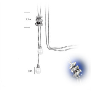 Chaîne <span class=keywords><strong>de</strong></span> chandail pour les femmes collier long pendentif en perles - Product Image 4
