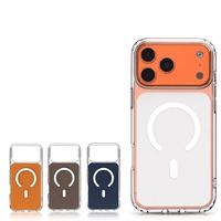 Étui de téléphone magnétique en acrylique 2-en-1 avec grande fenêtre, coque de protection antichoc style officiel pour iPhone 17 Pro Max