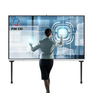 Papan sentuh interaktif layar sentuh 100 inci, 55 65 70 75 86 inci 4K LCD multisentuh, papan tulis interaktif untuk mengajar panel sentuh