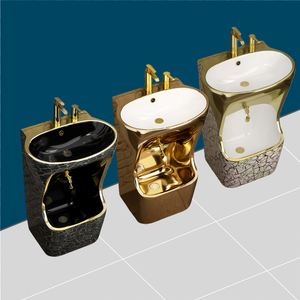 Lavabo 565*440*850mm Lavabo en céramique personnalisé Lavabo de salle de bain Lavabo de comptoir pour toilettes et buanderie - Product Image 2