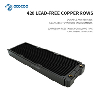 OCOCOO OC-CRD42-S boîtier d'ordinateur 420mm radiateur en cuivre de refroidissement par eau avec ventilateur G1/4 fileté 16 voies navigables 140MM