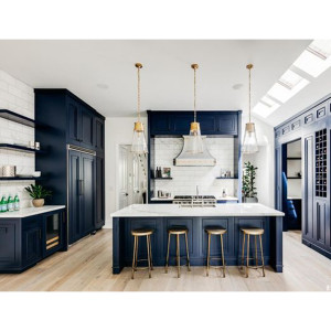 Latest coming customized black lacquer finish modern designs kitchen cabinet