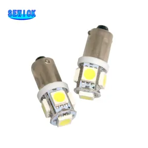 Ba9s המכונית הוביל נורות t4w 5 smd 5050 פנים מחוונים כיפת הקריאה מנורות דלת לבן dc12v רכב רישיון לוחית אורות