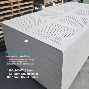 Paneles de yeso perforados aleatorios de <span class=keywords><strong>12</strong></span> mm con agujeros cuadrados y redondos para techos acústicos, diseño de China. - Product Image 5
