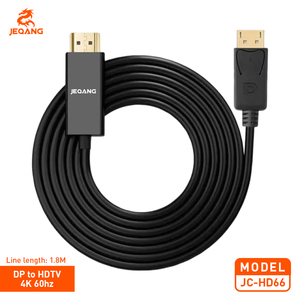 <span class=keywords><strong>Cable</strong></span> JC-HD66 4K DP a HDTV con Revestimiento de PVC Chapado en Oro, Compatible con Computadora, TV, Proyector, Consola de Juegos y Más - Product Image 1