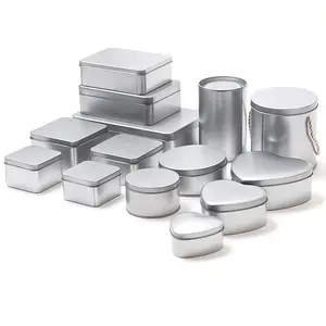 Caja de lata de regalo de Metal plateado, impresión personalizada, almacenamiento de embalaje redondo para pastel, caja de lata con ventana