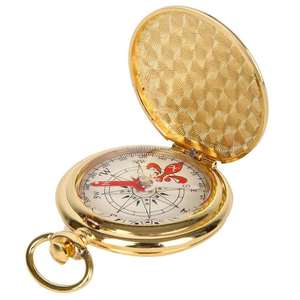 La Bàn Lật Hoàn Toàn Bằng Kim Loại Đồng Hồ Bỏ Túi La Bàn Bạc Mạ Vàng Đồng Cho Trẻ Em - Product Image 3