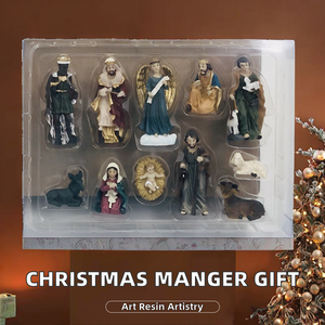 Adornos Navideños Transfronterizos: Figuras Artísticas de Resina Esculpida del Nacimiento de Jesús, Regalo Religioso - Product Image 2