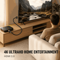 Câble 4K haute vitesse plaqué or 24 carats pour HDTV et ordinateur, gaine PVC, 60Hz 2160P 18Gbps