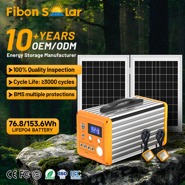 High Quality Home Backup Power Supply With Solar Panel 84Wh 153.6Wh 256Wh LiFePO4 Battery Solar Generator