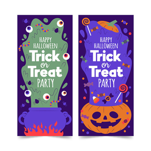 Cartes d'invitation d'Halloween personnalisées imprimées avec motif « Friandise ou farce », papier fantaisie et carton duplex, estampage à chaud - Product Image 2