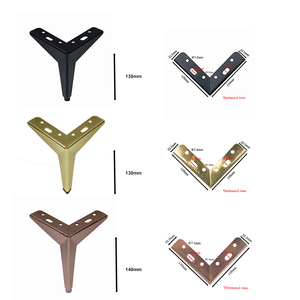 Pies de armario de Metal de 130MMH, patas de sofá de color negro, patas triangulares de Metal de alta resistencia para sofá - Product Image 3