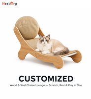 Vente en gros : Griffoir pour chat durable et anti-rayures en rotin naturel et corde de chanvre, convertible en canapé-lit, avec jouet pour chat en forme de balle