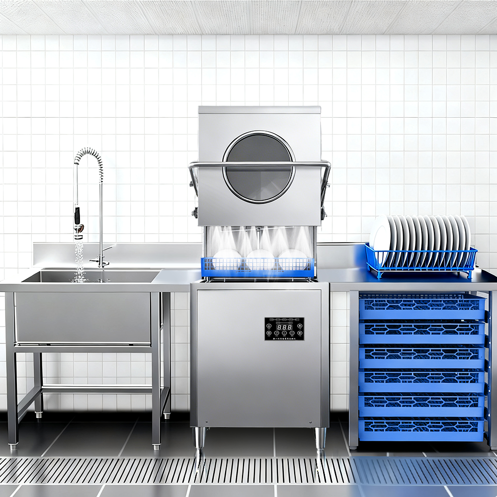 Commercial Hotel Restaurant Freestanding Kitchen Smart Industrial Electric App-Controlled Dishwasher Stainless Steel Household