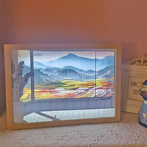 Artisanat avec musique Déco Lumineux LED Art Peinture Photo Cadre Trois Couleurs Peinture décorative en bois cadre photo <span class=keywords><strong>veilleuse</strong></span> - Product Image 6