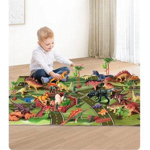<span class=keywords><strong>Giocattolo</strong></span> Dinosauro per Bambini, Set di Tirannosauro Rex e Triceratopo in Gomma Morbida, Modello Animale Simulato Fatto a Mano - Product Image 2