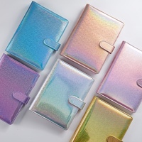 Carnet de reliure en cuir PU à la mode Macaron prêt à l'emploi tailles A5/A6 reliure à feuilles mobiles conception Laser colorée en gros