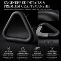 Haltères triangulaires ergonomiques en silicone personnalisables avec logo pour yoga, pilates, entraînement à domicile et musculation – Service de conception gratuit inclus
