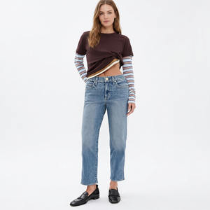Jeans de Mezclilla de Alta Calidad WARPRO INDUSTRY para Mujer, Corte Bootcut, Color Azul Claro, Ecológicos, Transpirables, Estilo Vintage, Casual, Largura al Tobillo, para Verano - Product Image 2