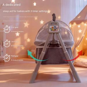Nueva <span class=keywords><strong>Cuna</strong></span> Eléctrica para Bebé, <span class=keywords><strong>Cuna</strong></span> Mecedora Automática con Música, Control Remoto, Cama Plegable Portátil para Recién Nacidos - Product Image 5