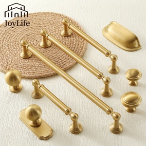 JoyLife Tiradores de Lujo para Armario Pequeño de Latón Francés, Perillas de Cobre Sólido Dorado Americano de un Solo Agujero para Cajones y Gabinetes - Product Image 1