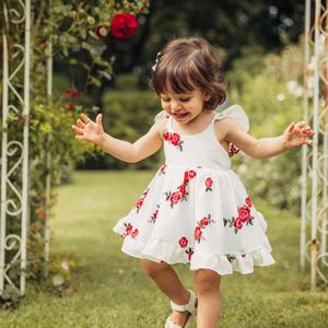 Vêtements pour enfants et bébés en gros, vêtements pour enfants brodés personnalisés, robe de fête à fleurs pour petites filles - Product Image 2