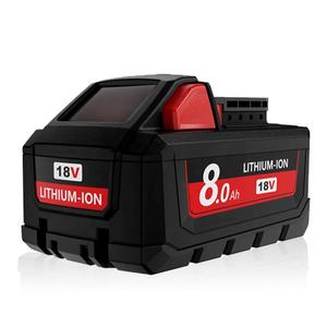 بطارية بديلة عالية الأداء 8.0 أمبير متوافقة مع بطارية ميلووكي الليثيوم 18 فولت <span class=keywords><strong>M</strong></span> 18S 48-11-1860، 48-11-1880 للأدوات اللاسلكية - Product Image 1