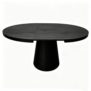 <span class=keywords><strong>Table</strong></span> à <span class=keywords><strong>manger</strong></span> ronde extensible de 47 à 63 pouces pour 4 à 6 personnes, design moderne peu encombrant <span class=keywords><strong>avec</strong></span> base conique pour cuisine, salle à <span class=keywords><strong>manger</strong></span>, appartements - Product Image 3