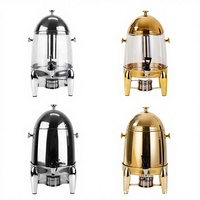 Distributeur de jus en acier inoxydable pour buffet d'hôtel 12L, urne à café avec chauffe-alcool