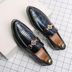 British Men's Waterproof Genuine Leather Shoes Oxford Handmade Wedding Formal Business Casual Shoes with Anti-Slip <b>Buckle</b> <b>Straps</b> - Product Image 3