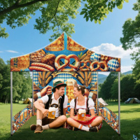 Tente publicitaire 10x10ft avec logo pour le Festival de la Bière de Munich, idéale pour salons professionnels, événements, chapiteaux et abris pliables.