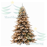 Sapin de Noël artificiel floqué de haute qualité, écologique, pré-éclairé, 2,7 m, pour la maison, les fêtes, la décoration festive, vente en gros usine