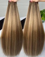 Venta al por mayor de cabello natural vietnamita para crochet, cabello humano de doble trama, de un solo donante, extensiones de cabello liso sedoso de lujo