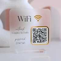 Personalizado 5 "x 5" plástico Wifi código QR con Base acrílico Wifi señal escaneo para Wifi para invitados tienda decoración Ideas agencia de viajes