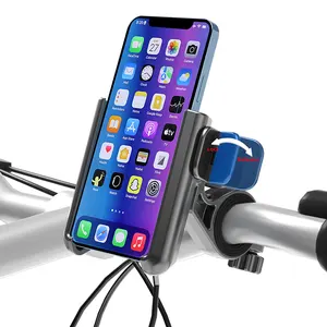 ที่วางโทรศัพท์มอเตอร์ไซค์จักรยานยนต์ที่ทนทานยืดหยุ่นได้ 360 องศาล็อคแบบปลดเร็วโทรศัพท์มือถือกีฬากลางแจ้งแบบพกพาง่าย
