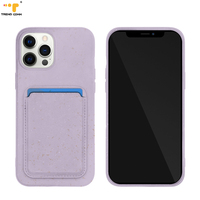 Dompet ponsel pintar kartu kredit mudah terurai ramah lingkungan stik antihilang tempat kartu casing pelindung ponsel