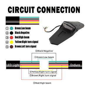 Luz Trasera para Guardabarros de Motocicleta, Luz de Freno para Honda, <span class=keywords><strong>Kawasaki</strong></span>, Yamaha, Suzuki, <span class=keywords><strong>Motocross</strong></span>, Enduro, para Surron - Product Image 3