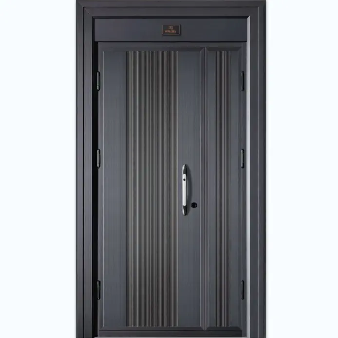 Custom Size Modern Design Steel Security Door Smart Lock Hinges Entry Front Door for Villa Other Custom Colors Available