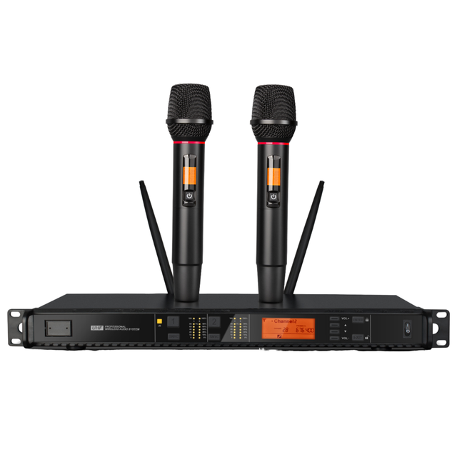 Wireless Dynamic Cardioid Handheld Metal Light-weight LED Lights Type C Dual Channel Microphone 20Hz-20kHz Frequency Response